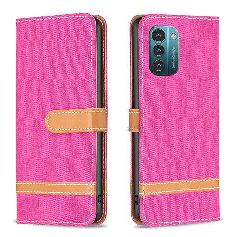 Funda de Cuero Cartera con Soporte Carcasa B24F para Nokia G11 Rosa Roja