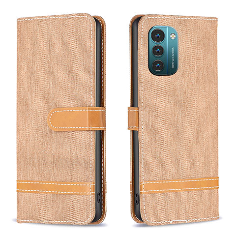 Funda de Cuero Cartera con Soporte Carcasa B24F para Nokia G21 Oro