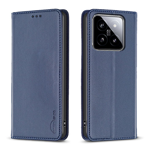 Funda de Cuero Cartera con Soporte Carcasa B24F para Xiaomi Mi 14 5G Azul