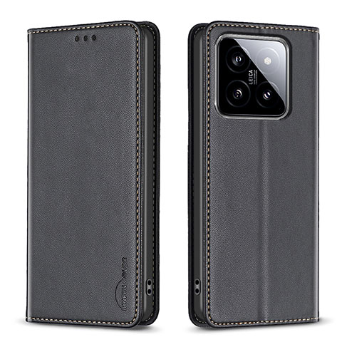 Funda de Cuero Cartera con Soporte Carcasa B24F para Xiaomi Mi 14 Pro 5G Negro