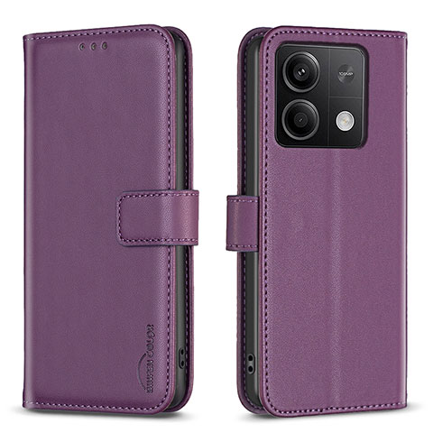 Funda de Cuero Cartera con Soporte Carcasa B24F para Xiaomi Redmi Note 13 5G Morado