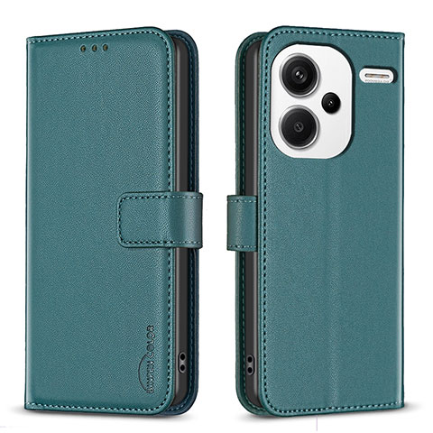 Funda de Cuero Cartera con Soporte Carcasa B24F para Xiaomi Redmi Note 13 Pro+ Plus 5G Verde