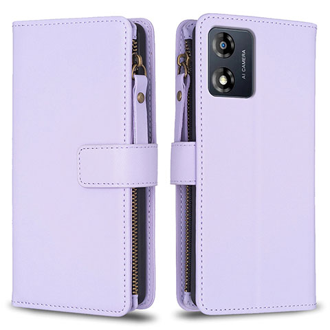 Funda de Cuero Cartera con Soporte Carcasa B25F para Motorola Moto E13 Purpura Claro