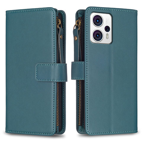 Funda de Cuero Cartera con Soporte Carcasa B25F para Motorola Moto G23 Verde