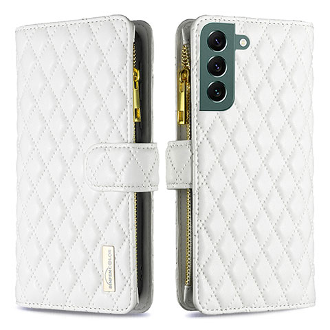 Funda de Cuero Cartera con Soporte Carcasa BF2 para Samsung Galaxy S22 Plus 5G Blanco