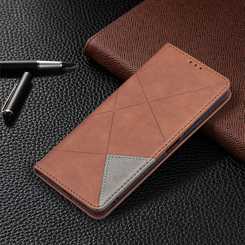 Funda de Cuero Cartera con Soporte Carcasa BF5 para Xiaomi Redmi Note 10 Pro 4G Marron