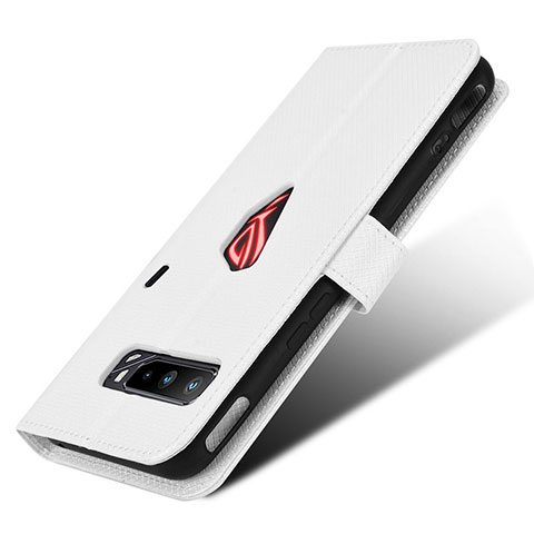 Funda de Cuero Cartera con Soporte Carcasa BY1 para Asus ROG Phone 3 Blanco