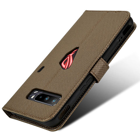 Funda de Cuero Cartera con Soporte Carcasa BY1 para Asus ROG Phone 3 Marron