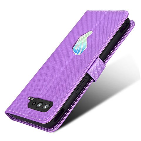 Funda de Cuero Cartera con Soporte Carcasa BY1 para Asus ROG Phone 5 Pro Morado