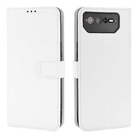 Funda de Cuero Cartera con Soporte Carcasa BY1 para Asus ROG Phone 6 Pro Blanco