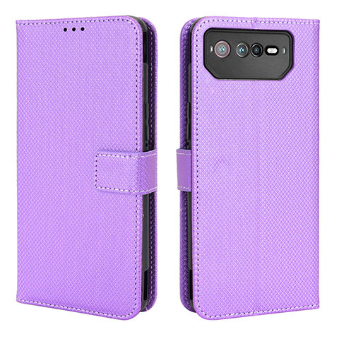 Funda de Cuero Cartera con Soporte Carcasa BY1 para Asus ROG Phone 6 Pro Morado