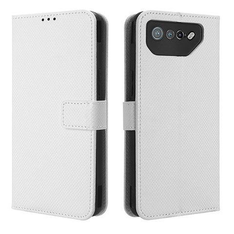 Funda de Cuero Cartera con Soporte Carcasa BY1 para Asus ROG Phone 7 Pro Blanco