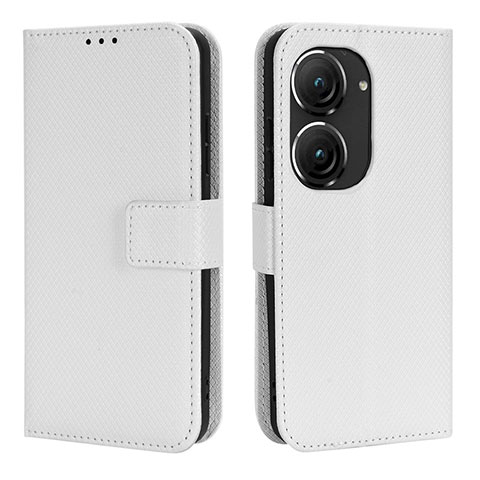 Funda de Cuero Cartera con Soporte Carcasa BY1 para Asus ZenFone 10 Blanco