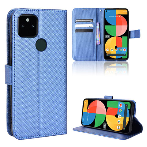 Funda de Cuero Cartera con Soporte Carcasa BY1 para Google Pixel 5a 5G Azul