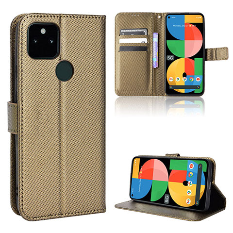 Funda de Cuero Cartera con Soporte Carcasa BY1 para Google Pixel 5a 5G Marron