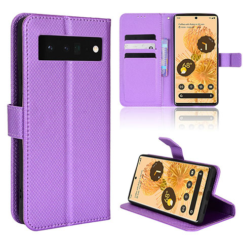 Funda de Cuero Cartera con Soporte Carcasa BY1 para Google Pixel 6 Pro 5G Morado