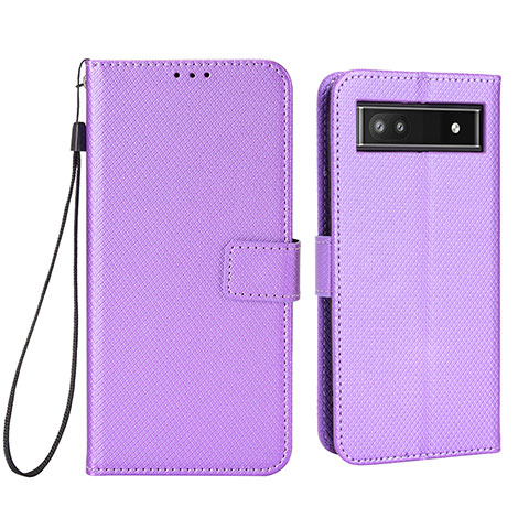 Funda de Cuero Cartera con Soporte Carcasa BY1 para Google Pixel 6a 5G Morado