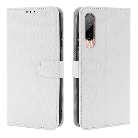 Funda de Cuero Cartera con Soporte Carcasa BY1 para HTC Desire 22 Pro 5G Blanco