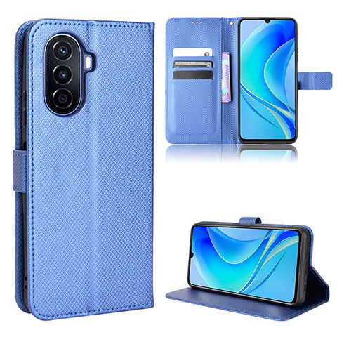 Funda de Cuero Cartera con Soporte Carcasa BY1 para Huawei Enjoy 50 Azul