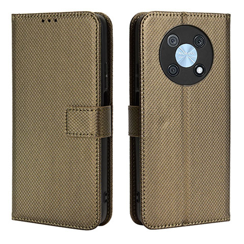 Funda de Cuero Cartera con Soporte Carcasa BY1 para Huawei Enjoy 50 Pro Marron