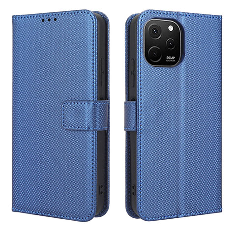 Funda de Cuero Cartera con Soporte Carcasa BY1 para Huawei Enjoy 50z Azul