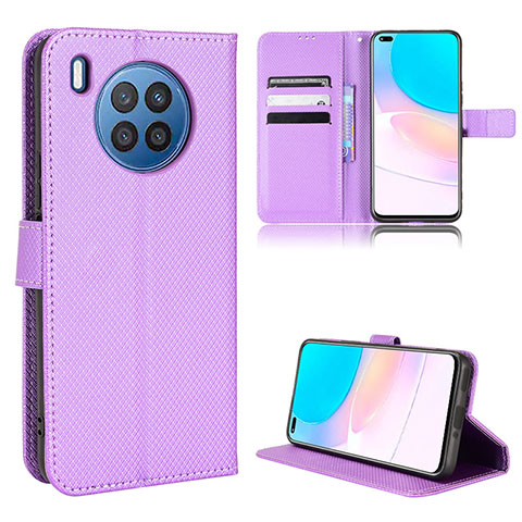 Funda de Cuero Cartera con Soporte Carcasa BY1 para Huawei Honor 50 Lite Morado