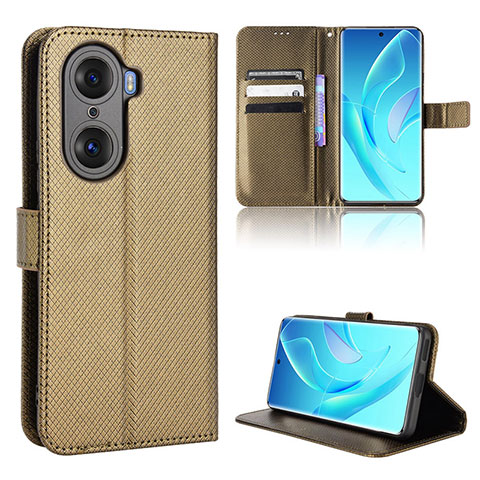 Funda de Cuero Cartera con Soporte Carcasa BY1 para Huawei Honor 60 5G Marron