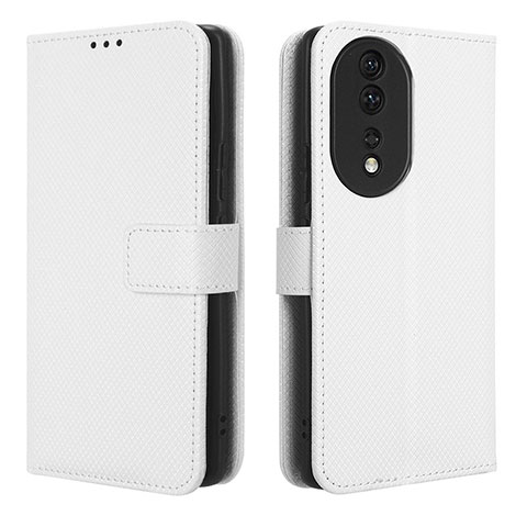 Funda de Cuero Cartera con Soporte Carcasa BY1 para Huawei Honor 80 5G Blanco