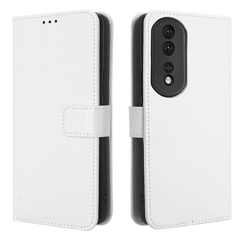 Funda de Cuero Cartera con Soporte Carcasa BY1 para Huawei Honor 80 Pro Flat 5G Blanco