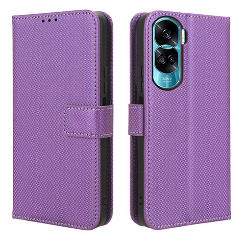 Funda de Cuero Cartera con Soporte Carcasa BY1 para Huawei Honor 90 Lite 5G Morado