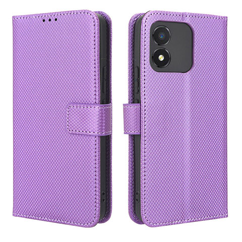 Funda de Cuero Cartera con Soporte Carcasa BY1 para Huawei Honor X5 Morado