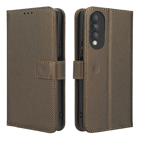 Funda de Cuero Cartera con Soporte Carcasa BY1 para Huawei Nova 10z Marron