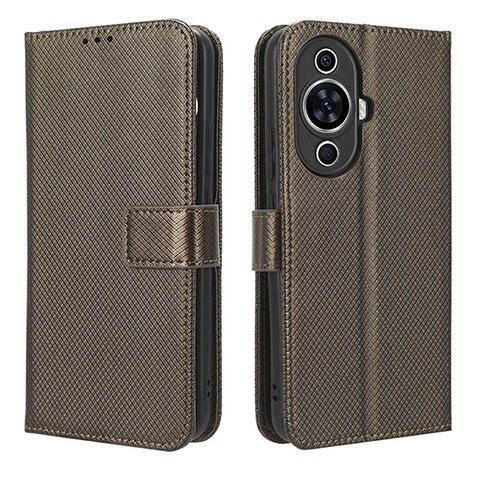 Funda de Cuero Cartera con Soporte Carcasa BY1 para Huawei Nova 11 Marron