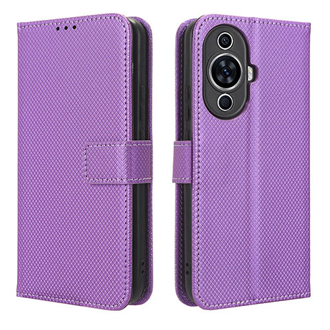 Funda de Cuero Cartera con Soporte Carcasa BY1 para Huawei Nova 11 Morado