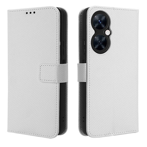 Funda de Cuero Cartera con Soporte Carcasa BY1 para Huawei Nova 11i Blanco