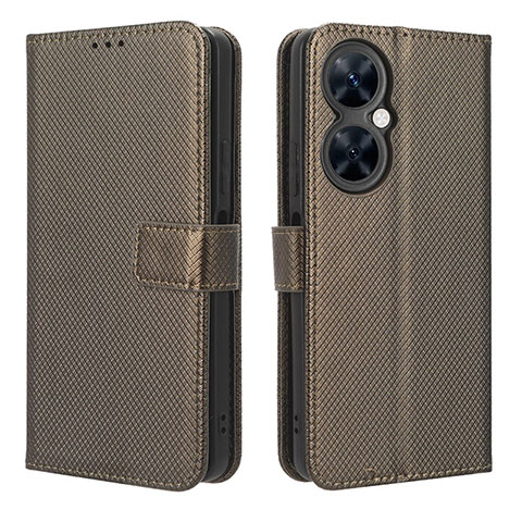 Funda de Cuero Cartera con Soporte Carcasa BY1 para Huawei Nova 11i Marron