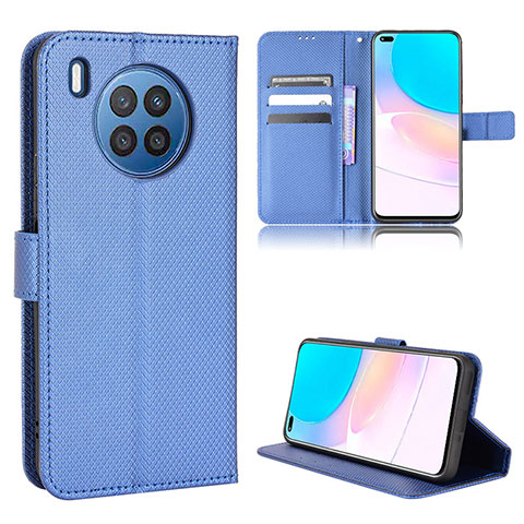 Funda de Cuero Cartera con Soporte Carcasa BY1 para Huawei Nova 8i Azul