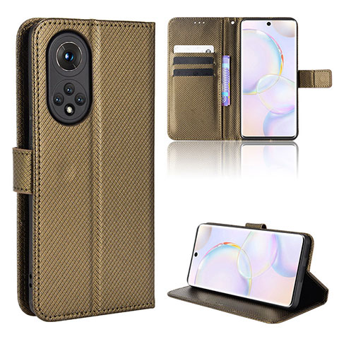 Funda de Cuero Cartera con Soporte Carcasa BY1 para Huawei Nova 9 Marron