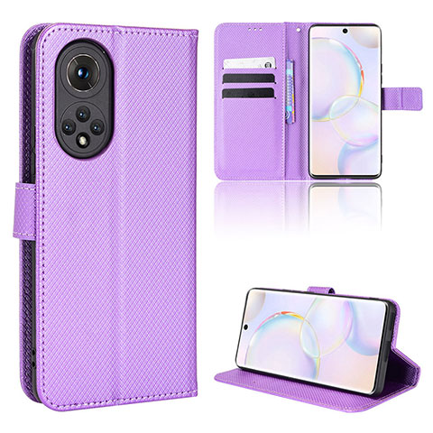 Funda de Cuero Cartera con Soporte Carcasa BY1 para Huawei Nova 9 Morado