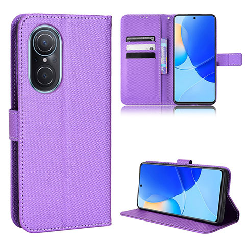 Funda de Cuero Cartera con Soporte Carcasa BY1 para Huawei Nova 9 SE Morado