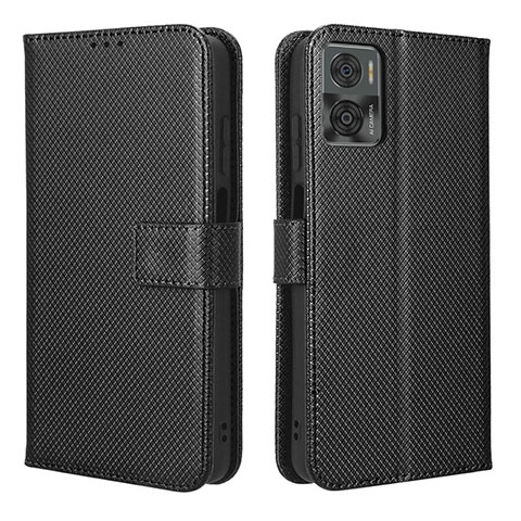 Funda de Cuero Cartera con Soporte Carcasa BY1 para Motorola Moto E22 Negro