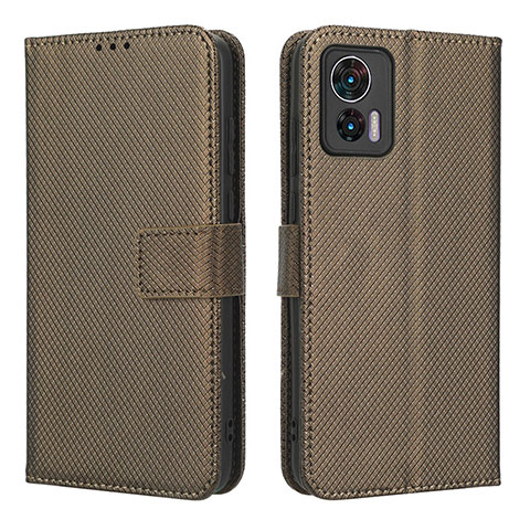 Funda de Cuero Cartera con Soporte Carcasa BY1 para Motorola Moto Edge 30 Lite 5G Marron