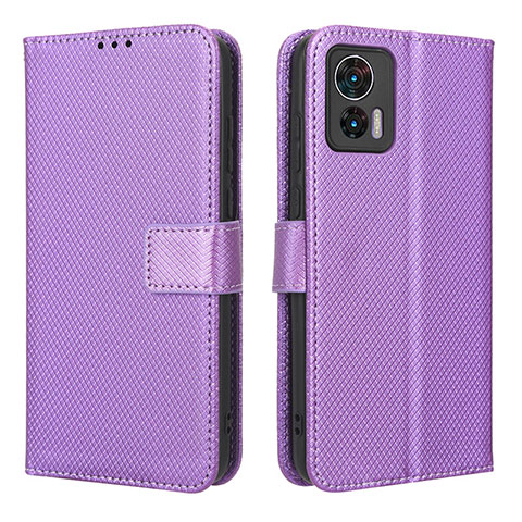 Funda de Cuero Cartera con Soporte Carcasa BY1 para Motorola Moto Edge 30 Neo 5G Morado