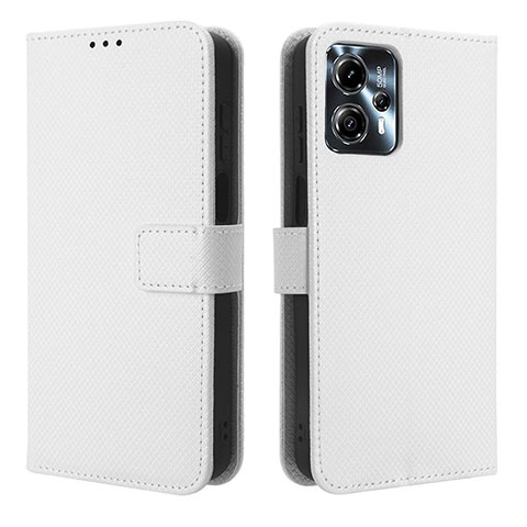 Funda de Cuero Cartera con Soporte Carcasa BY1 para Motorola Moto G13 Blanco