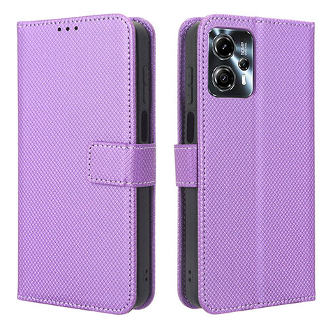 Funda de Cuero Cartera con Soporte Carcasa BY1 para Motorola Moto G13 Morado