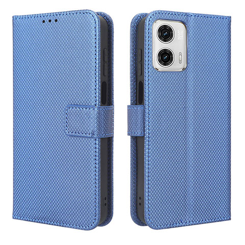 Funda de Cuero Cartera con Soporte Carcasa BY1 para Motorola Moto G53 5G Azul