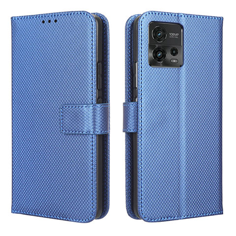 Funda de Cuero Cartera con Soporte Carcasa BY1 para Motorola Moto G72 Azul