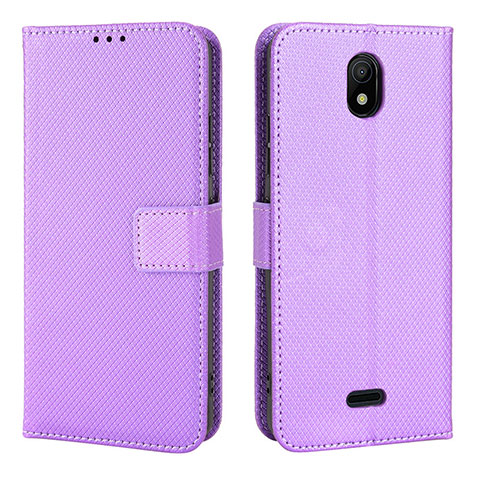 Funda de Cuero Cartera con Soporte Carcasa BY1 para Nokia C100 Morado