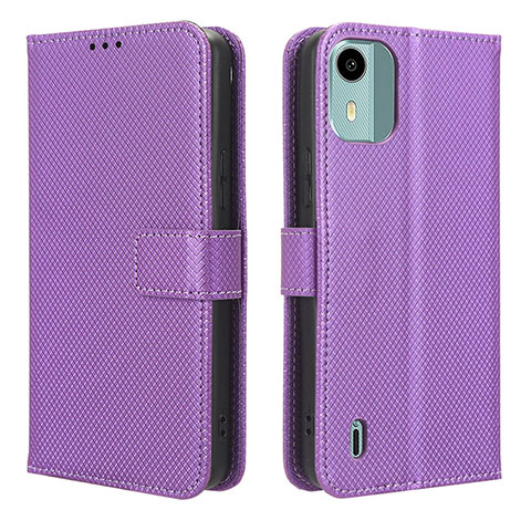 Funda de Cuero Cartera con Soporte Carcasa BY1 para Nokia C12 Plus Morado