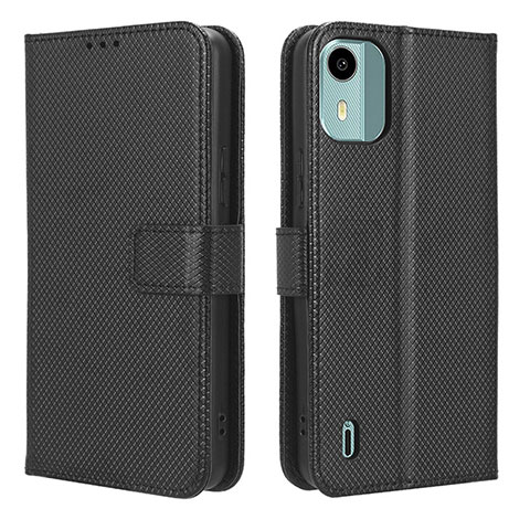 Funda de Cuero Cartera con Soporte Carcasa BY1 para Nokia C12 Plus Negro